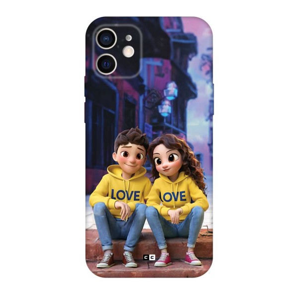 Cute Couple Sitting Back Case for iPhone 12 Pro